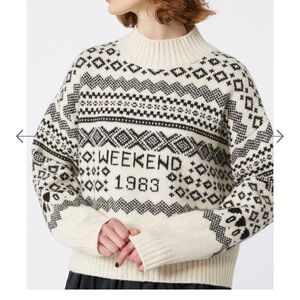 Weekend Max Mara Cream and Black Patterned Sweater